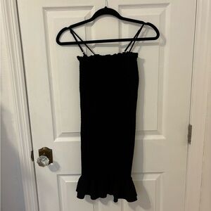 Black skin tight scrunchie dress